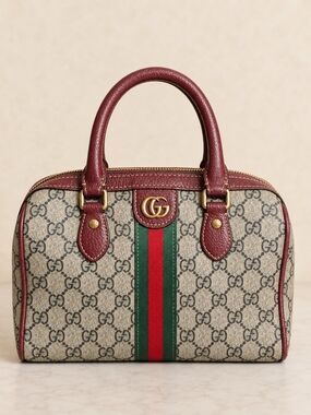 Supreme Canvas  Bag with Green and Red Web